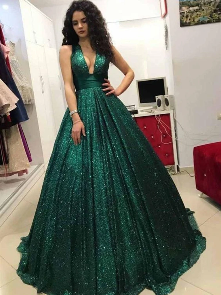 V Neck Dark Green Prom Dresses, Dark Green Long Formal Evening Dresses morievent V Neck Dark Green Prom Dresses, Dark Green Long Formal Evening Dresses morievent