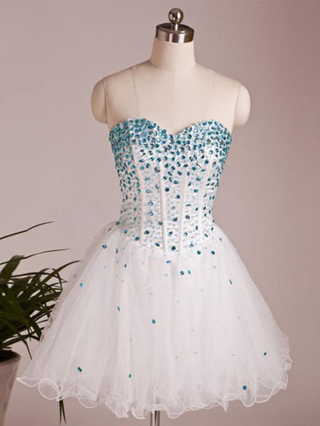 A Line Sweetheart Neck Short Prom Dresses, Short Homecoming Dresses, Graduation Dresses