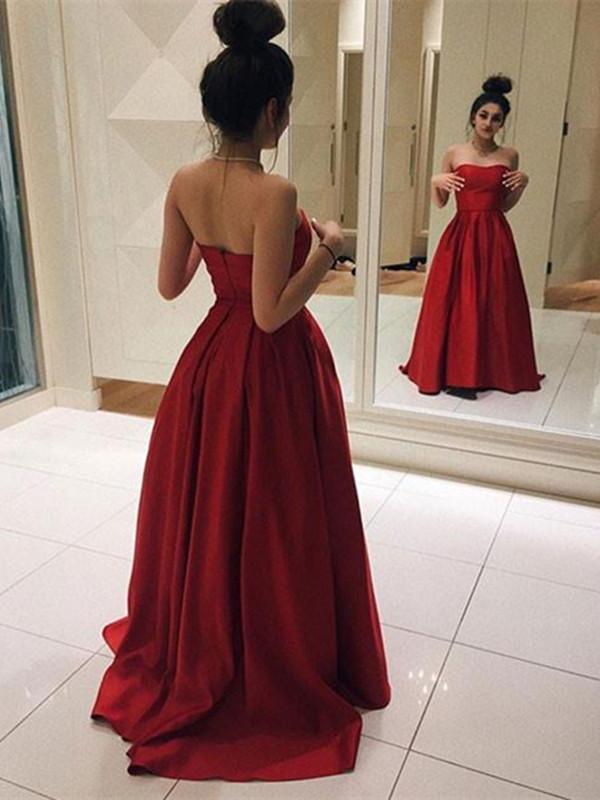 Simple Backless Red Long Prom Dress, Red Long Formal Dress, Graduation morievent Simple Backless Red Long Prom Dress, Red Long Formal Dress, Graduation morievent