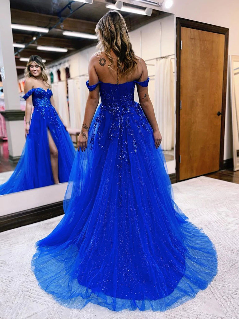 royal blue sparkly prom dress Formal Wear For Wedding Guest Dresses V-Neck Tight Backless US12 It is available in a range of rich colors Sequin Off Shoulder Royal Blue