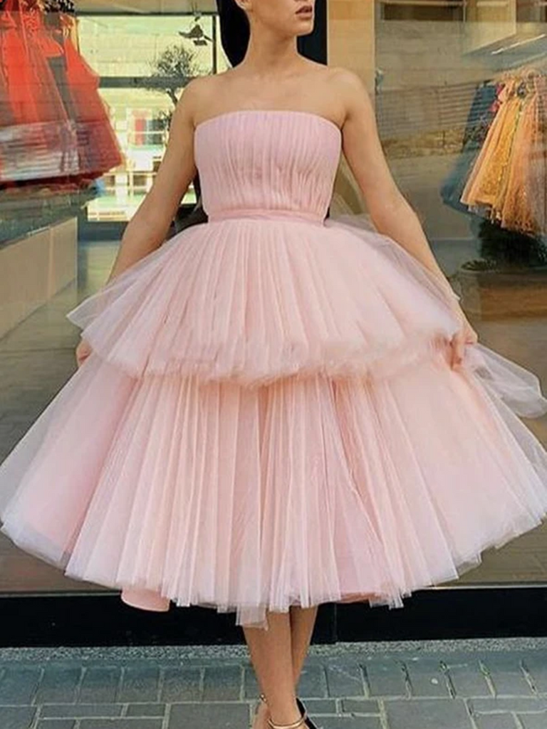 A Line Pink Tulle Short Prom Dresses, A Line Pink Tulle Short Formal E morievent A Line Pink Tulle Short Prom Dresses, A Line Pink Tulle Short Formal E morievent