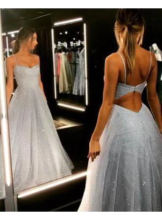 Sparkly Backless Dress Floor Length Prom Dresses, Sparkly Backless Dress Floor Length Long Formal Evening Dresses