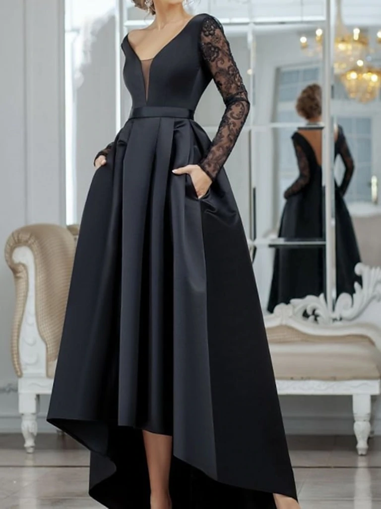 Black Evening Gown for a Wedding