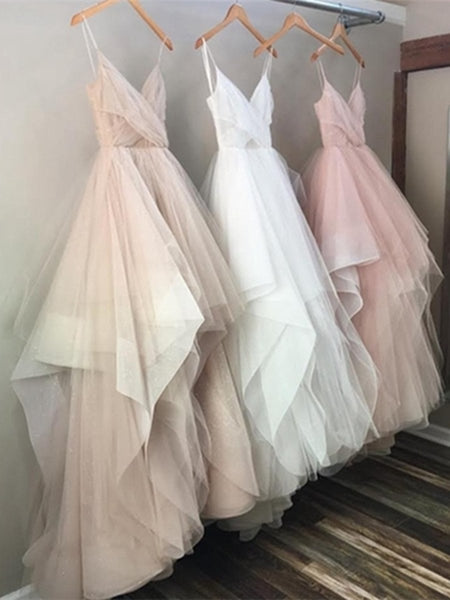 Champagne Prom Dress, White Prom Dress, Pink Prom Dress, Champagne\White\Pink Wedding Dress, Champagne\White\Pink Formal Dress