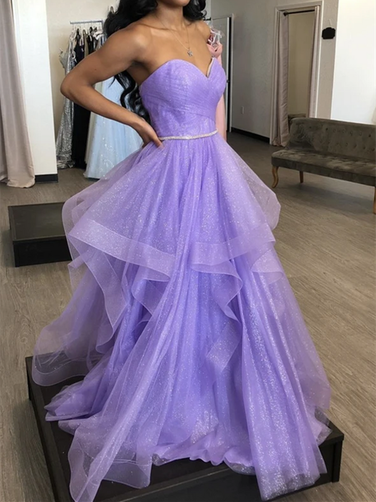 Truworths New Arrivals A Line Sweetheart Neck Purple Tulle Long Prom Dresses, Purple Tulle Lo Morievent Truworths New Arrivals A Line Sweetheart Neck Purple Tulle Long Prom Dresses, Purple Tulle Lo Morievent