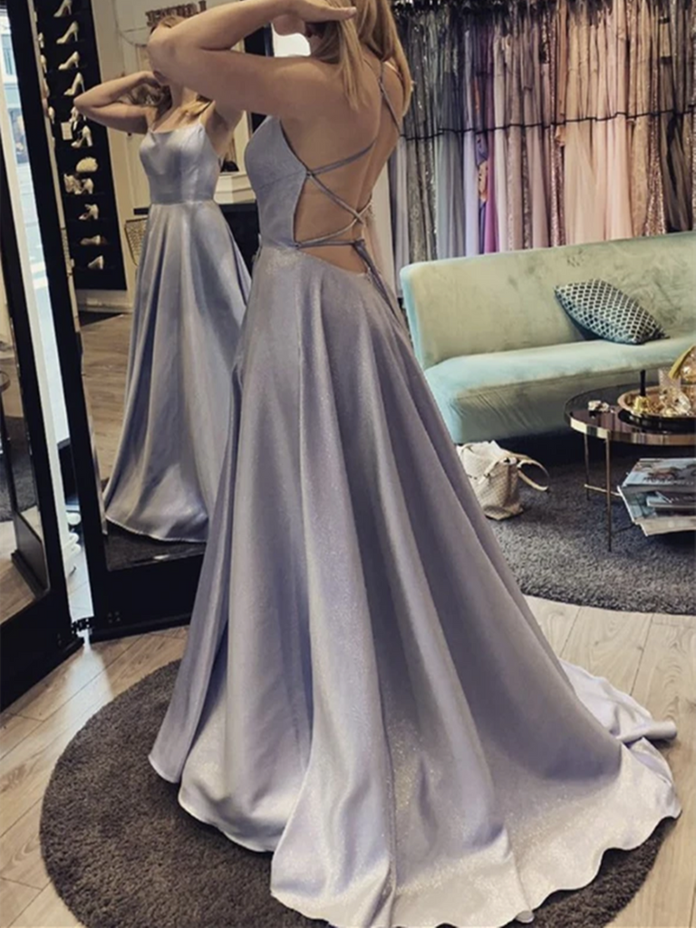 A Line Backless Satin Long Prom Dresses, Simple A Line Open Back Satin morievent A Line Backless Satin Long Prom Dresses, Simple A Line Open Back Satin morievent