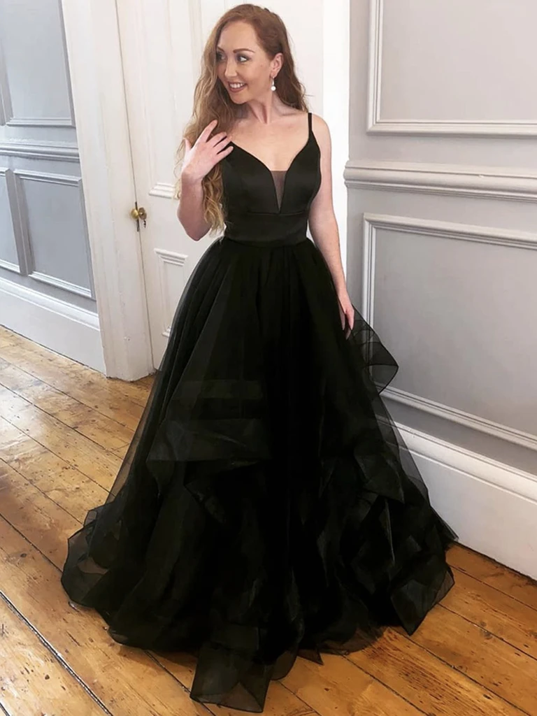 Amazon.com: Fanciest Puffy Sleeve Satin Prom Dresses 2024 with Slit Long Ball  Gowns for Women Formal Evening Gowns Black US0 : Clothing, Shoes & Jewelry