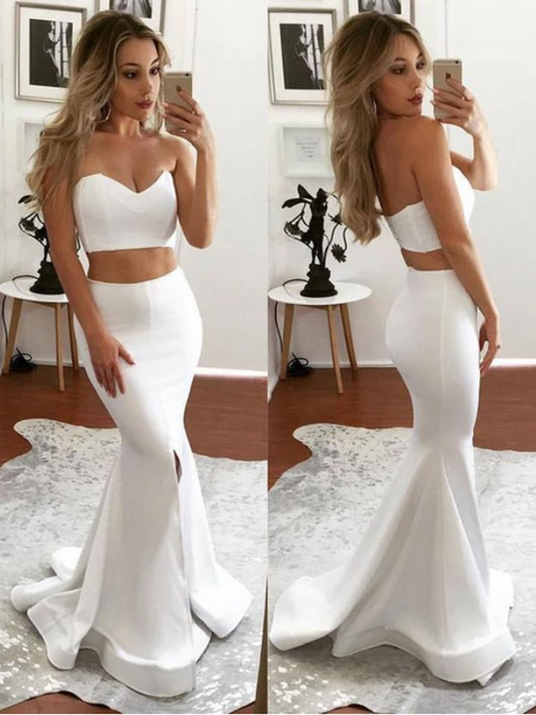 White Lace High Low Front Short Long Back Prom Dresses Wedding Dress –  Laurafashionshop