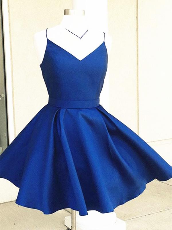 A Line V Neck Short Blue/Burgundy Prom Dress, Mini Graduation Dress, H morievent A Line V Neck Short Blue/Burgundy Prom Dress, Mini Graduation Dress, H morievent
