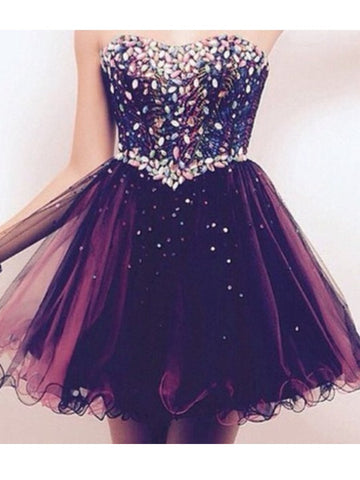 A Line Sweetheart Neck Short Prom Dress, Graduation Dress, Homecoming Dress