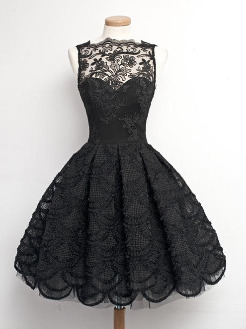 Short Black Lace Prom Dresses, Short Black Homecoming/Graduation Dress morievent Short Black Lace Prom Dresses, Short Black Homecoming/Graduation Dress morievent
