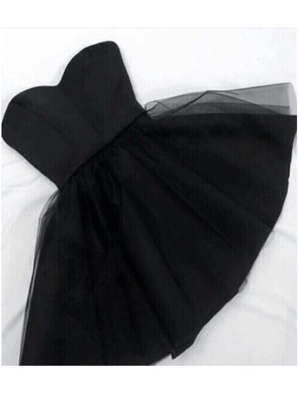 Custom Made A Line Sweetheart Neck Short Black Prom Dresses, Short Bla morievent Custom Made A Line Sweetheart Neck Short Black Prom Dresses, Short Bla morievent